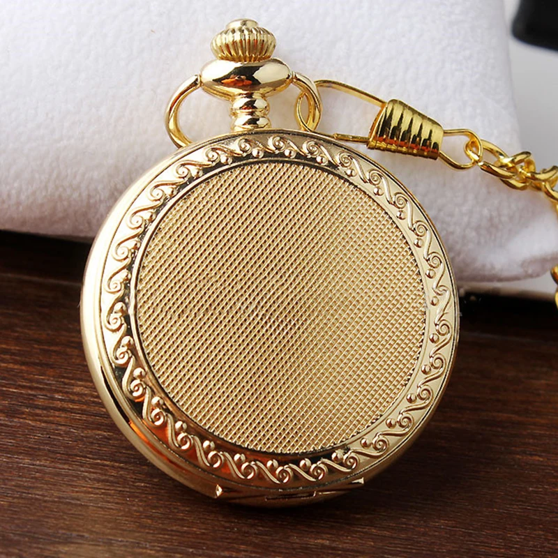 

Luxury Gold Dots Design Pocket Watch Men Clock Steampunk Retro Unique Roman Number Dial Quartz Watches Fob Chain Men Women Gift