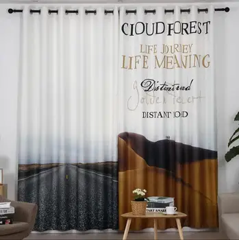 

INS Creative 3D Curtain Road Scene Printing Blockout Polyester Photo Drapes Fabric For Room Bedroom Window Bedroom Balcony Bay