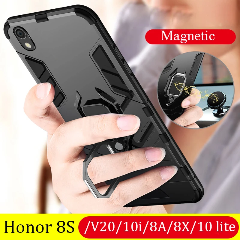 

Huawei Honor 8S Case Honor Play 10i 20i View 20 V20 V10 Note 10 Lite 8A 8X Max Magnetic Car Hold Shockproof Armor Back Case