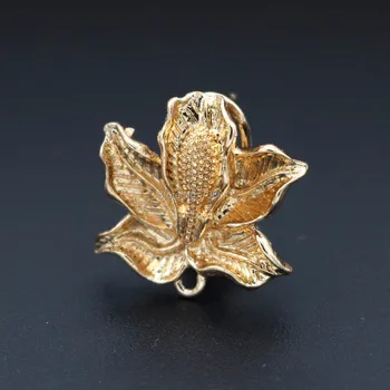 

Flower Earring Post with Loop Clip Stud Earrings Accessories DIY Findings Vintage Earrings for Women 21*21mm