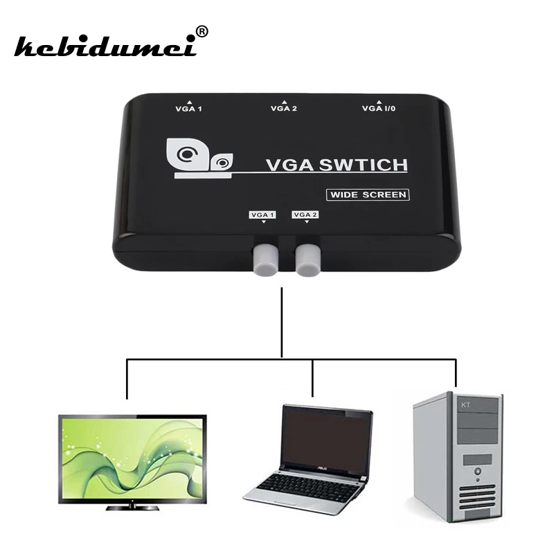 Kebidumei Высокая производительность 2 в 1 из VGA/SVGA Селекторный переключатель ручной обмен коробка для ЖК-ПК