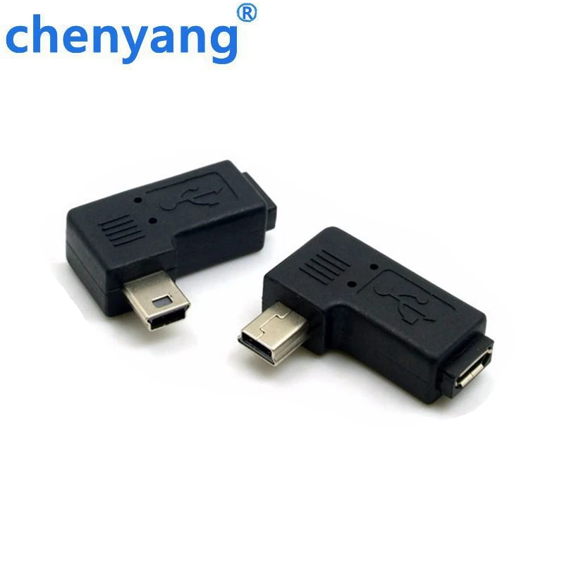 90 градусов левый и правый угловой мини USB 5pin штекер к микро гнездо синхронизация