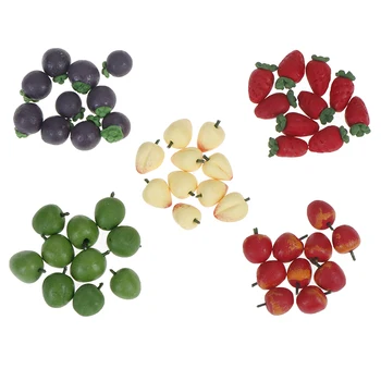 

Simulation 10Pcs 1/12 Scale Dollhouse Miniature Vegetable Fruit Food Kitchen Garden Decor Accessories Children Pretend Play Toys