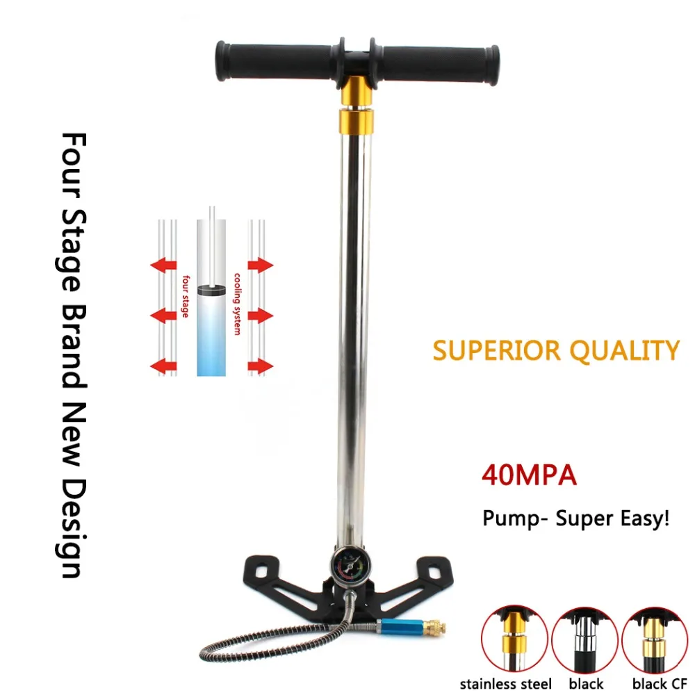 

PCP Paintball Airforce Scuba High Pressure Pump Stainless Steel FOUR Stage Air Cooling 30mpa 4500psi HPA Tank Air Filling M10x1