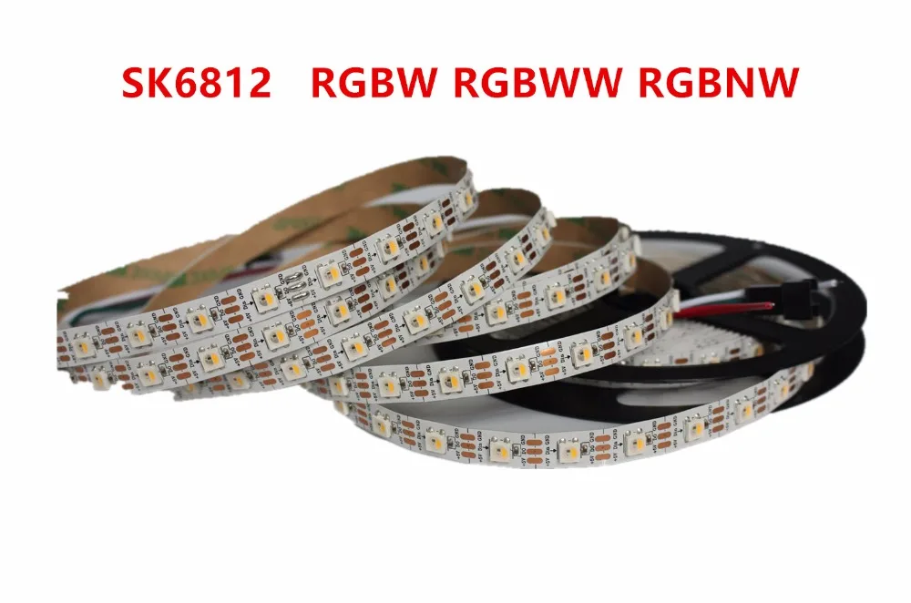 1 м/4 м/5 м SK6812 (аналогичный ws2812b ) RGBW 4 в 30/60/144 светодиодов/pixles/m Индивидуальная