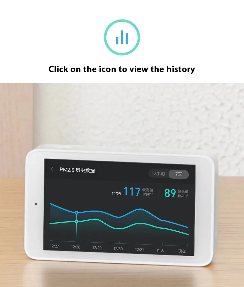 Xiaomi Mijia тестер качества воздуха 3,97 дюймов экран дистанционного монитора детектор tvoc PM2.5 измерение температуры и влажности