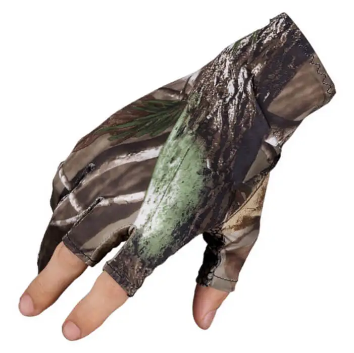 Luva de Pesca Cortar os Dedos Par das Mulheres dos Homens 1 Camo Elástico 3 Baixo Antiderrapante Proteção Solar Protetor Solar à Prova d' Água um Tamanho Livre Hot 8 De Pesca Antiderrapante Proteção Solar Protetor Solar