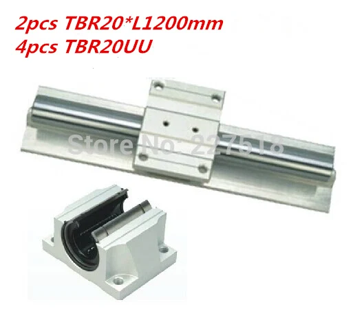

Support Linear rails Assemblies 2pcs TBR20 -1200mm with 4pcs TBR16UU Bearing blocks for CNC Router