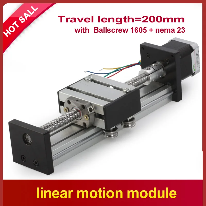 16mm linear guide rail 1605 ball screw linear guide linear rails cnc effective stroke 200mm