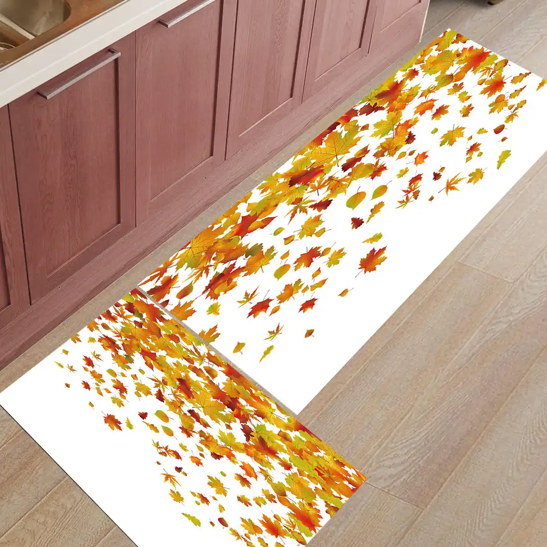 Brown Bear Jungle Non-Slip Machine Washable Indoor Bathroom Kitchen Decor Rug Mat Set of 2-15.7x23.6in+15.7x47.2in