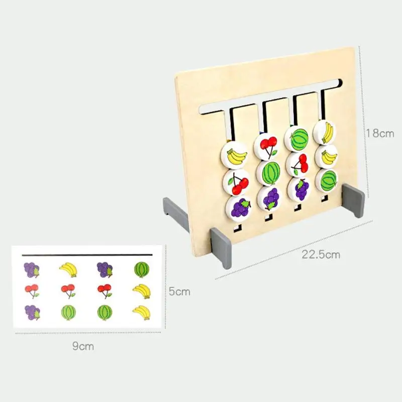 Монтессори Деревянные четыре цвета фрукты логическая игра-головоломка для детей Ранние развивающие игрушки Набор Развивающие деревянные игрушки подарки