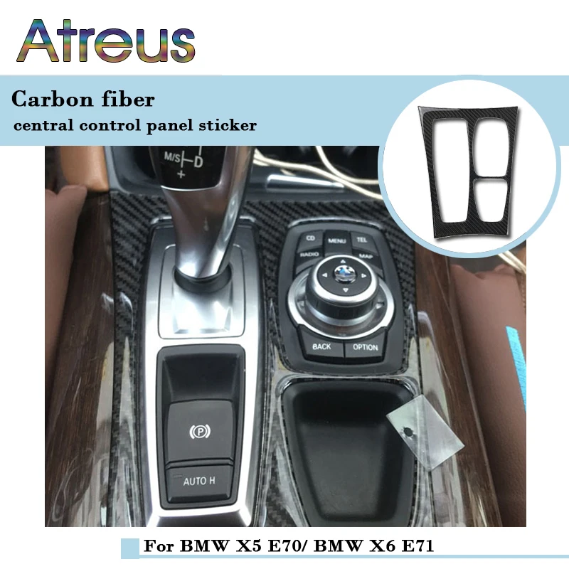 Carbon Fiber Car Interior Gear Panel Cover Trim For BMW X6 E71 2008-2013