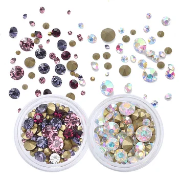 

Sharp Bottom Rhinestone 3D Nail Decoration 3.5g Colorful Multi-size Shining Nail Art Decoration
