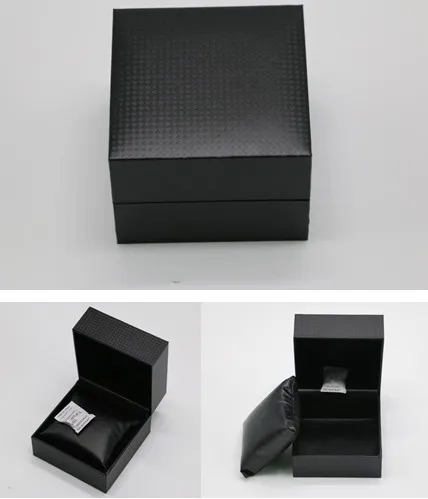 

Top Rubber And PU Material Watch Storage Box Black Color Jewelry Gift Boxes Square Luxury Watches Box Watch Cases A006