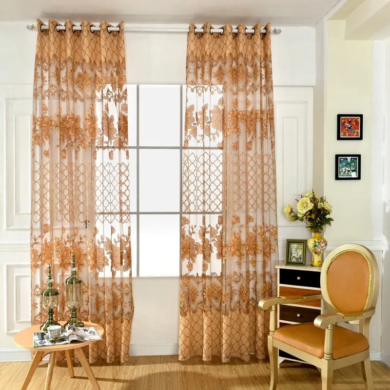 Aliexpress.com : buy floarl printing tulle voile curtains fo.