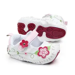 Обувь для маленьких девочек, обувь для малышей, обувь для новорожденных с цветочным принтом на мягкой подошве, нескользящая обувь, детская