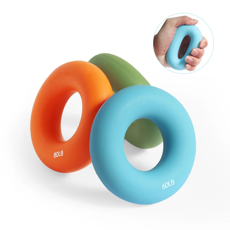 

Silicone Hand Grip Trainer Portable Gripping Ring Carpal Expander StressRing Ball Hand Power Training Exerciser Fitness Gripper