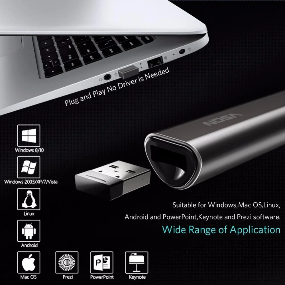 Billige Präsentation Clicker Wireless Presenter Pointer N35 RF 2,4 GHz PPT Rutsche Advancer USB Fernbedienung Flip Stift Powerpoint