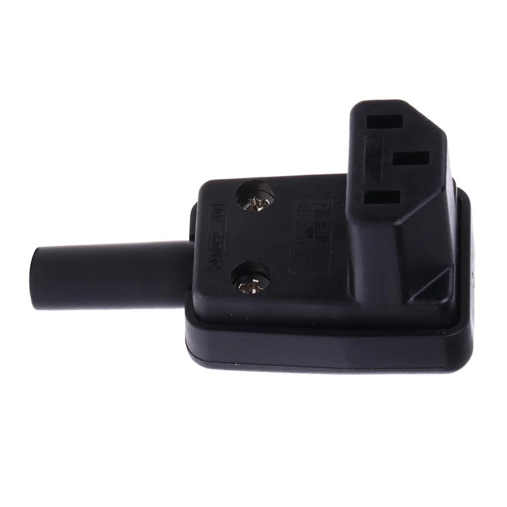 IEC C13 Right Angle Female 10A 250V Socket Plug Connector Adapter Outlet