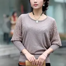 Весенние пейзажи движущиеся хорошее качество плеча бутон Шелковый свитер летучая мышь пальто