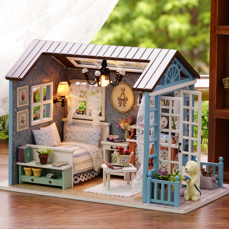 Время леса DIY Кукольный дом сборные наборы ручной работы ремесло миниатюрный кукольный домик с деревянная мебель для дома игрушки для подарка на день рождения
