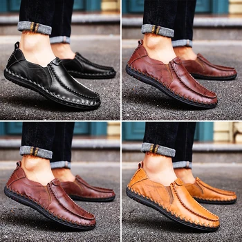 

Casual Men loafers shoes genuine cow leather man burgandy gentleman leisure gent driving shoes walking male designer handmade