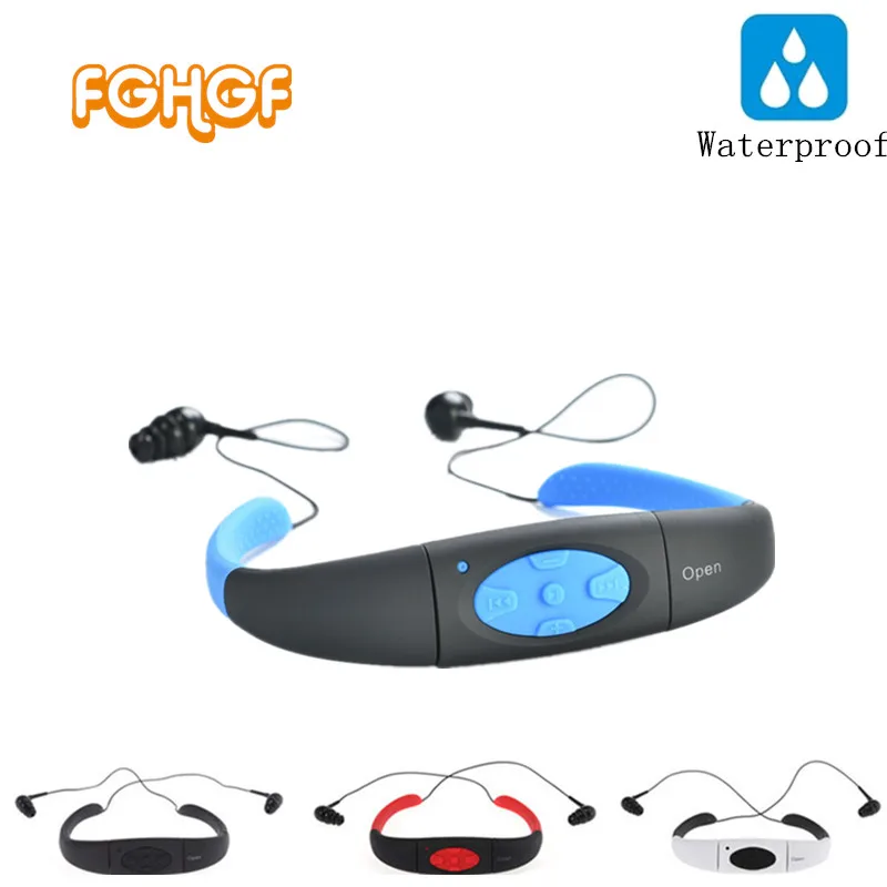 

8GB (4GB) Waterproof Sports MP3 Player Neckband Stereo Headset Music Player 4/8GB IPX8 Water Proof Swimmimg MP3 with FM Radio