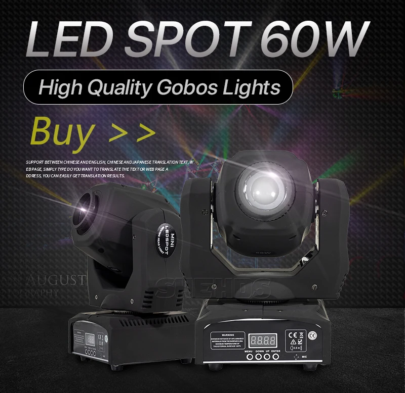 Emissor de Luz 2 Pcs 60 w 7 Diodo Spot Gobos Moving Head Light Dmx 9 e 11 Canais Luz e mestre escravo e auto Run e som Controlador Transporte Rápido 3 High Quality machine tomato