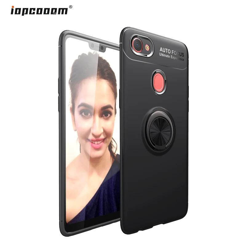 

Luxury Case For OPPO F7 case back cover protective TPU soft Finger Ring Car Magnet For OPPO F7 coque6.2"inch