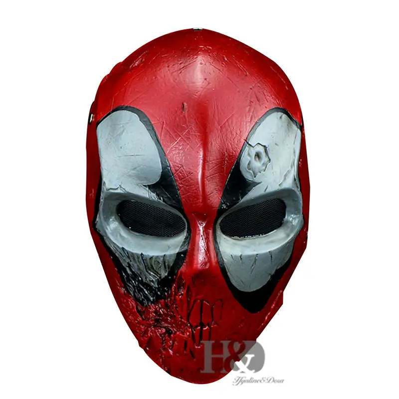 

2016 New Cosplay Deadpool Mask Eco-friendly Resin Mask Halloween Party Props 11*6.7 inch