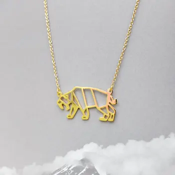 

Wholesale Trendy Tiger Necklace Women Origami Statement Necklace Saber tooth Jewelry Kolye Cs Go Collares