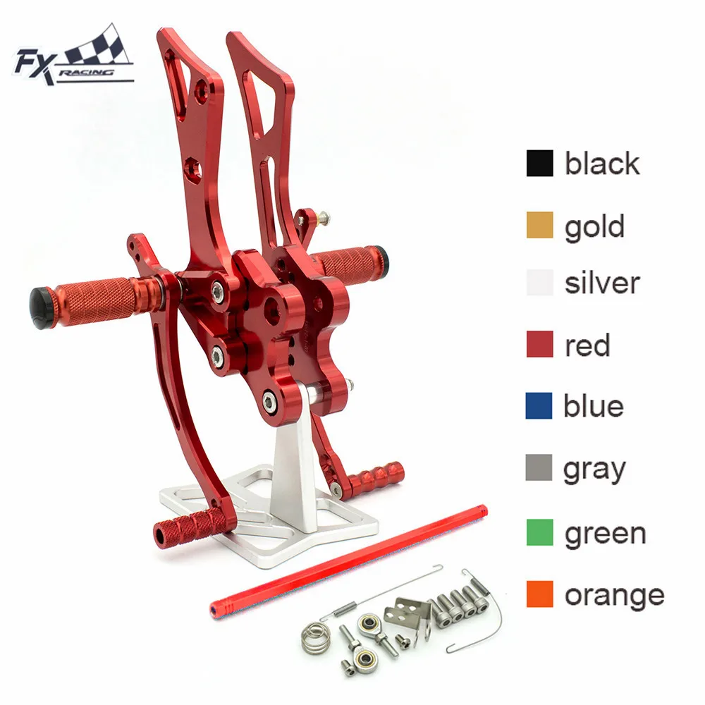 

CNC Aluminum Adjustable Motorcycle Rearsets Rear Set Foot Pegs Pedal Footrest For Yamaha FZ8 FZ-8 2001 - 2005 2002 2003 2004