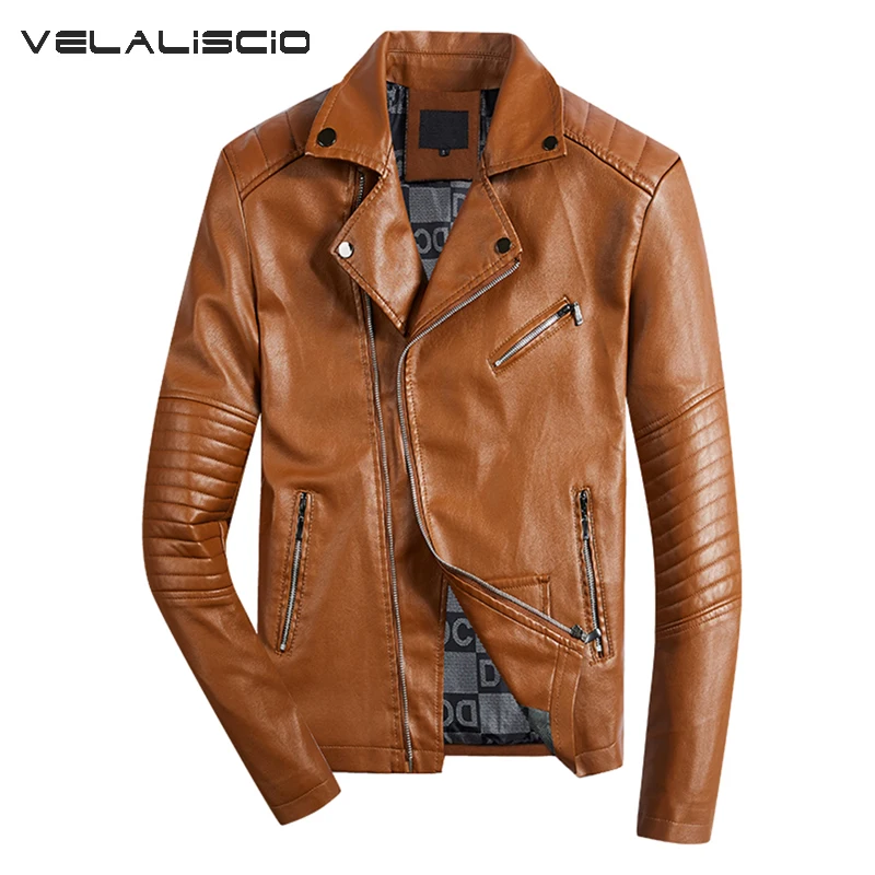 VELALISCIO 2017 New Autumn Winter men Motorcycle Faux