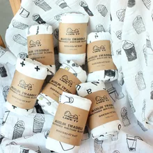 Heabbhom/1 шт., муслин, хлопок, детские пеленки, одеяла для новорожденных, банные, марлевые, для младенцев, накидка для сна, чехол для коляски, Детская накидка, месяц