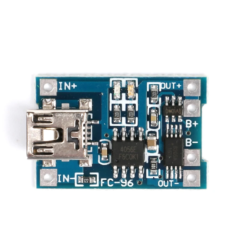 2pcs DIY Kit Parts MINI USB 1A Lithium Battery Charging Board Charger Module With Protection TP4056 18650 Plate 1A Li-ion Cell (5)