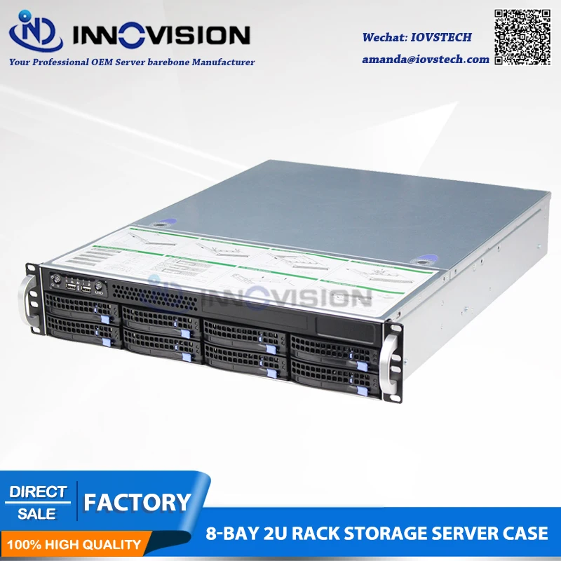 2018 Compact Super huge storage 2U Rack Server Case 8bays