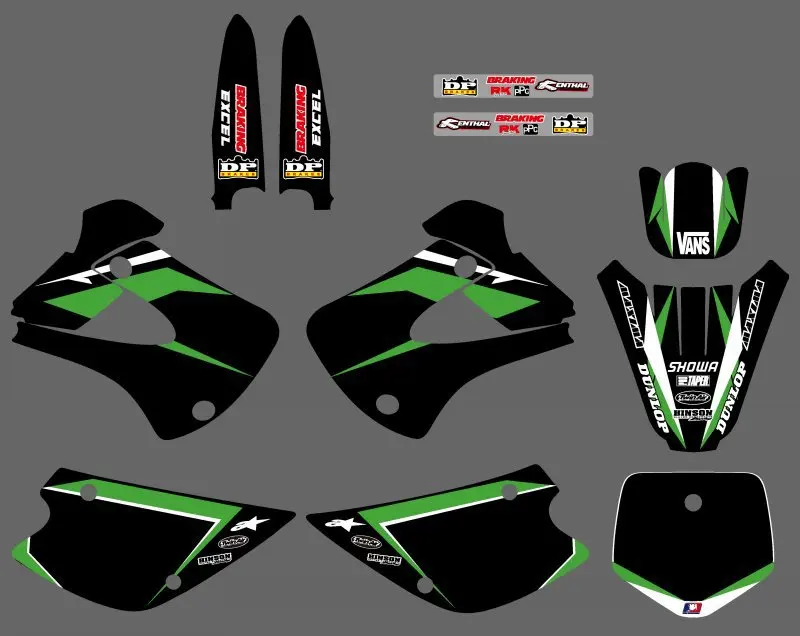 

GRAPHICS & BACKGROUND DECAL STICKER For Kawasaki KX85 KX100 2001 02 03 04 05 06 07 08 09 10 11 12 13 KX 85 100