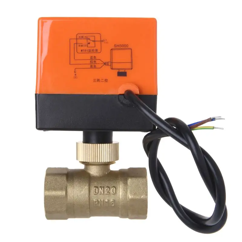 Electric Motorized Brass Ball Valve DN20 AC 220V 2 Way 3-Wire with Actuator | Обустройство дома