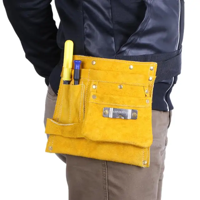 Portable Cow Leather Welding Tool Bag Waterproof Pocket Tools Portable Cow Leather Welding Tool Bag Waterproof Pocket Tools Storage Welders Waist High Quality