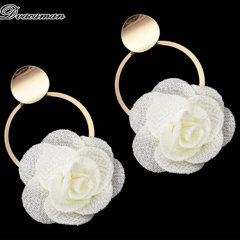 Dvacaman, цветные серьги-капли с розами для женщин,, трендовые металлические массивные серьги, свисающие, ювелирные изделия для свадебной вечеринки, бижутерия
