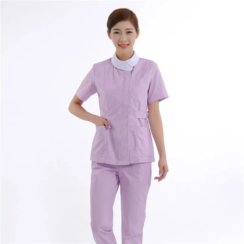 2016 New design Women's Short Sleeve Waist Adjustable Nurse Uniform