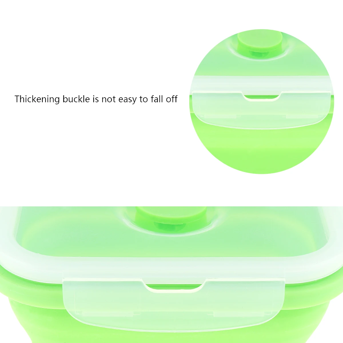 

Portable 350ML Rectangle Silicone Scalable Folding Lunchbox Bento Box with Thickening Card Buckle for - 40 ~ 230 Degrees