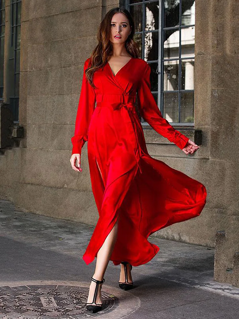 Новое сексуальное красное платье в стиле бохо, женские длинные платья, элегантное плиссированное платье для выпускного вечера, вечерние платья для ночного вечера размера плюс, женские платья макси