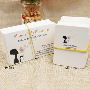 

Customer logo design two side printed name card 1000pcs +1000pcs customer logo design earring card for jewelry products display