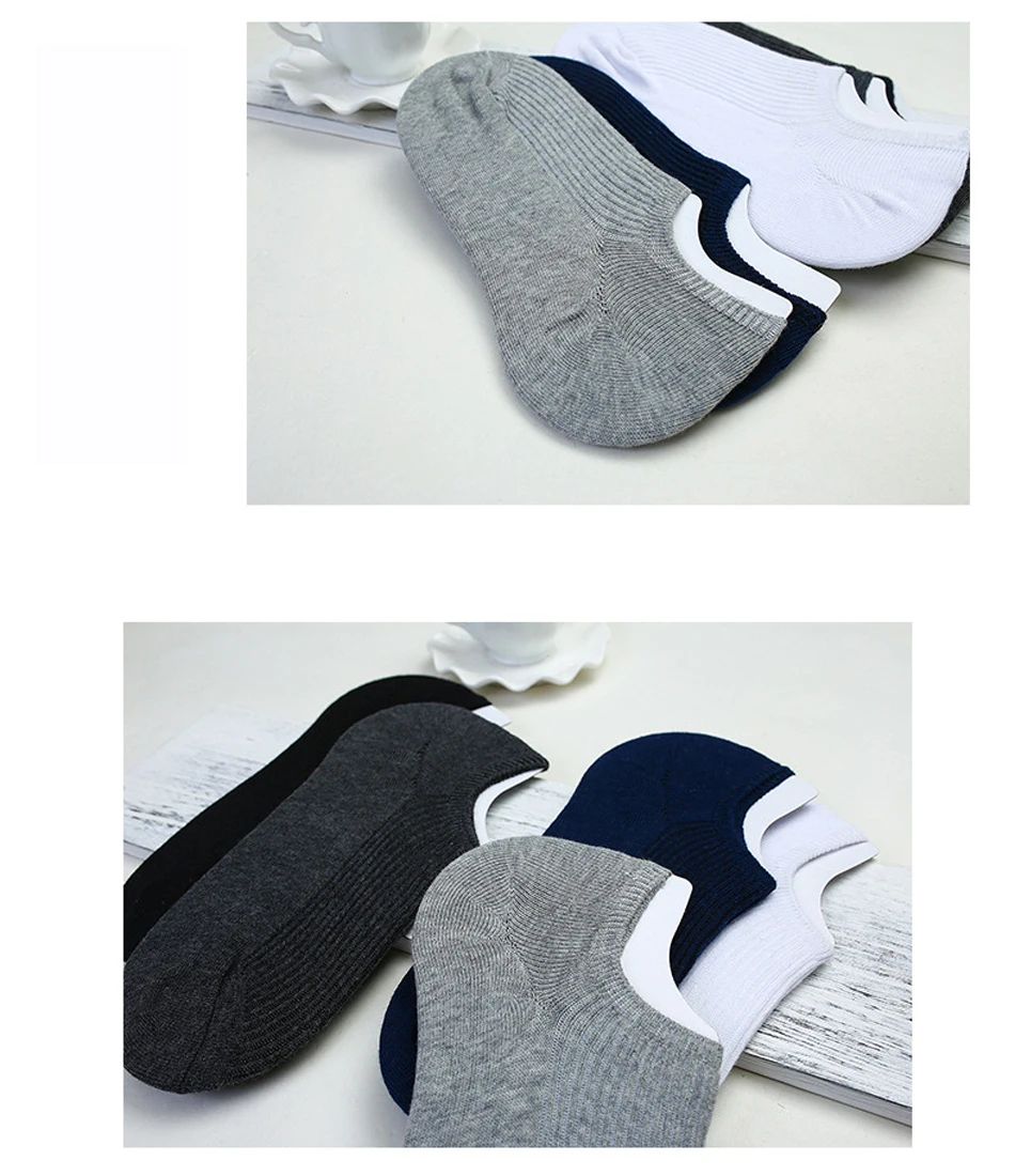 Новые мужские хлопковые носки высокого качества Короткие Harajuku полосатые Нескользящие не показывают невидимые Повседневные Носки мужские