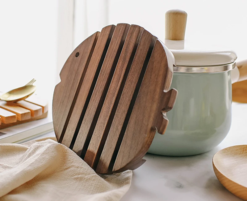 Wood Table Mat Heat Resistant Pot Pan Mats & Pads Table Decoration Cute Fish Shape Placemat for Kitchen Mug Coaster Wooden Utensils (7-1)