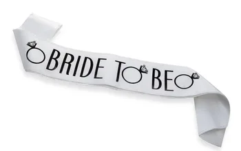 

10pcs/lot Hen Party Sash white satin black write Bride To Be 2 layers sash Hens Night Out Decoration sash