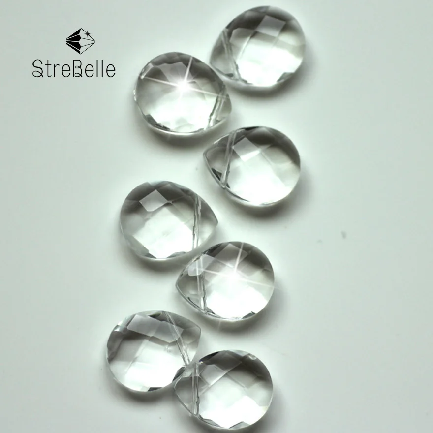 

Wholesale 9X12mm 12X15mm 50pcs crystal Drop Water Cross Hole loose faceted glass crystals beads bracelet Jewelry DIY P0006