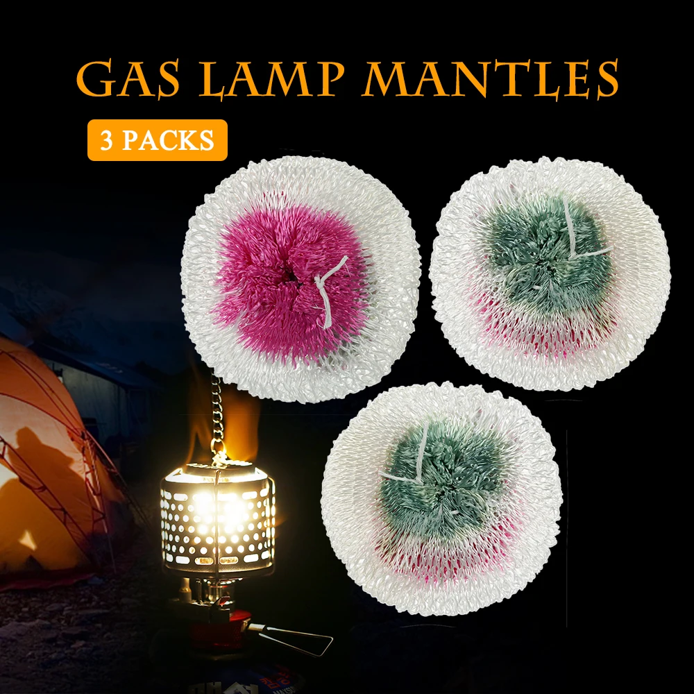 

3PCS Gas Lamp Mantles Camping Light Lamp Lantern Mantles Lampwick Tent Gas Lamp Cover Gauze Outdoor Tool