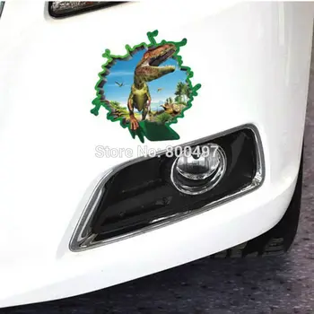 

10 x Car-styling 3D Car Sticker Car-covers Dinosaur Coming Out For Tesla Chevrolet Cruze VW Golf Mazda BMW Kia Renault Opel Lada